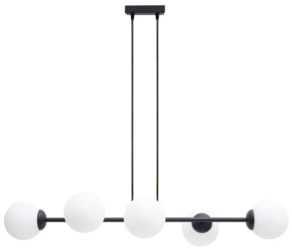 Lampadario a sospensione con filo FIRA 5xE27/60W/230V nero