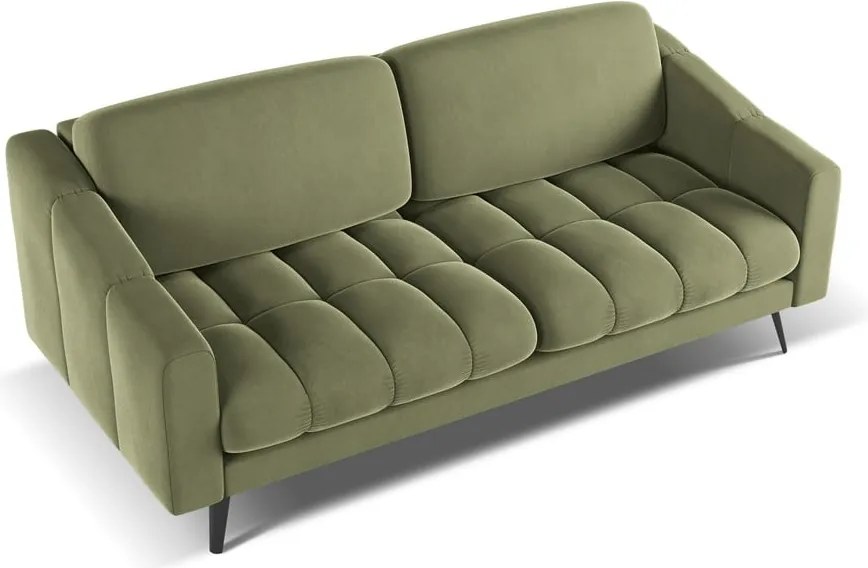Divano verde con rivestimento in velluto 202 cm Nalu – Makamii