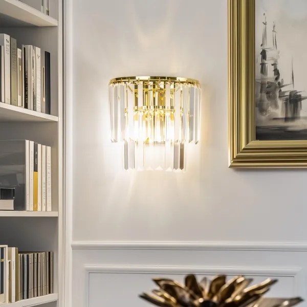 Brilagi - LED Applique di cristallo MOZART 2xE14/40W/230V oro