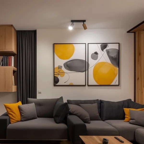 Brilagi - Faretto SELE 2xGU10/30W/230V nero/decorazioni in rovere