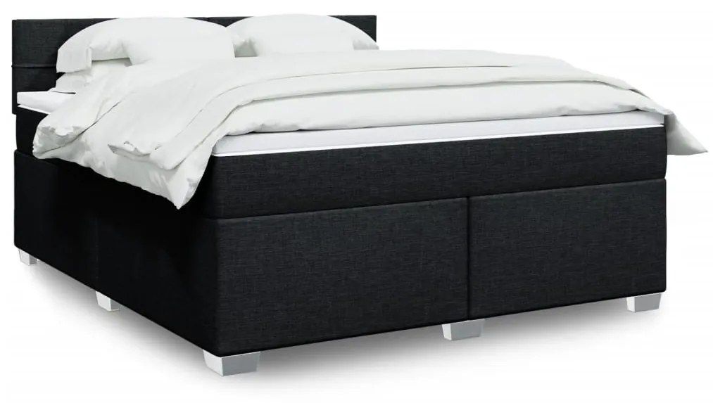 Giroletto A Molle Con Materasso Nero 180x200 Cm İn Tessuto /