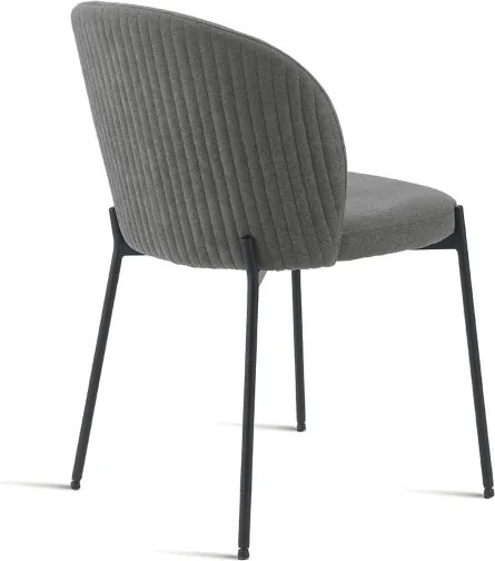 Sedia in tessuto Antracite con struttura in metallo MEGGIE 2 sedie