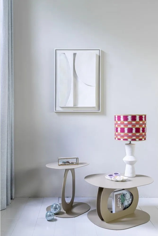 Tavolino da salotto beige in metallo 55x66 cm Tonda – Spinder Design