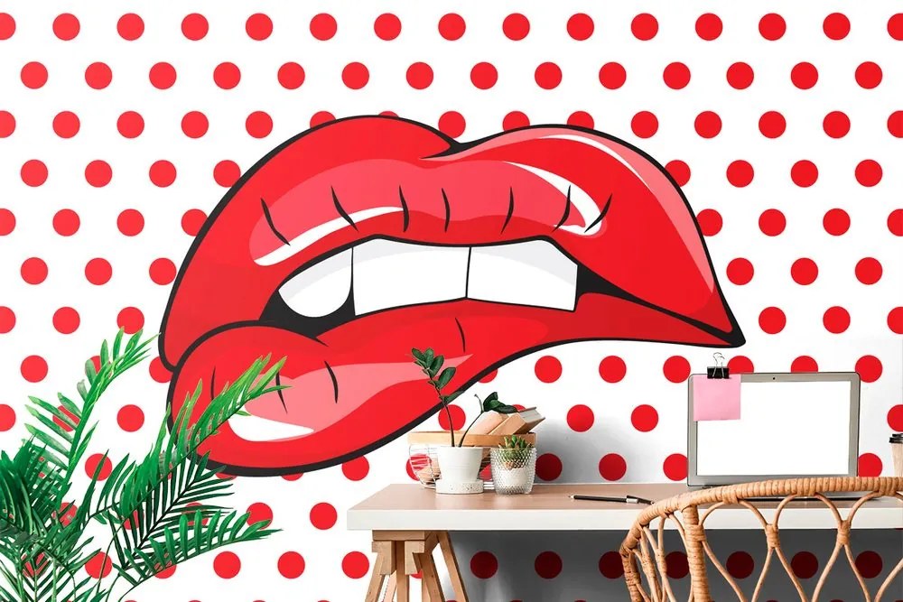 Carta da parati – Labbra pop art