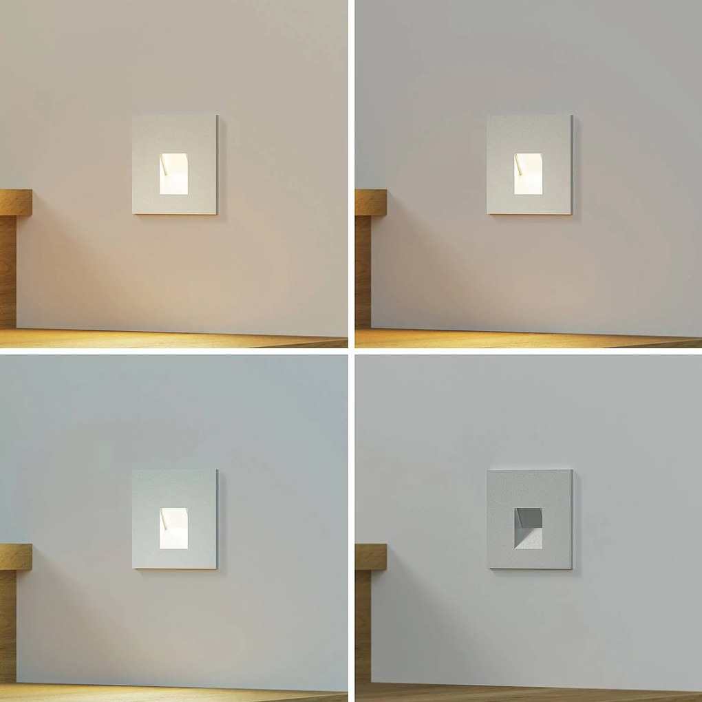 Arcchio Luci LED da incasso Vexi, 7,5 cm x cm, argento, CCT Vexi Arcchio, dimmerabile, Alluminio / Grigio / Zincato, Soggiorno / Sala da pranzo, Alluminio, Moderno, Faretto da incasso a parete