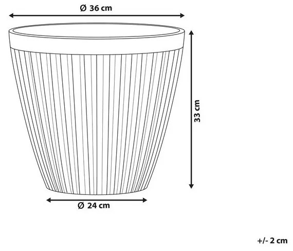 Taupe vaso di fiori 36 cm POKA Beliani