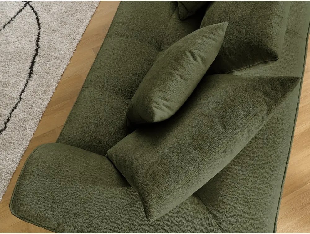 Divano verde con rivestimento in ciniglia 237 cm Whesley – Bobochic Paris