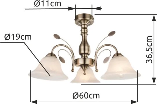 Globo 69007-3 - Plafoniera POSADAS 3xE27/60W/230V