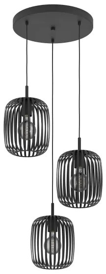 Eglo 900686 - Lampadario a sospensione con filo ROMAZZINA 3xE27/40W/230V nero