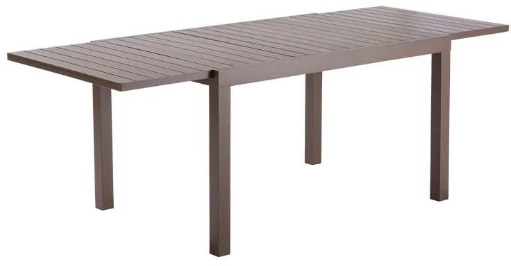 Tavolo da giardino allungabile Lyra NATERIAL in alluminio marrone per 6 persone 130/214x90cm