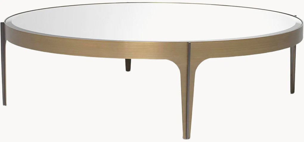 Tavolino rotondo da salotto con piano in vetro specchiato Artemisa