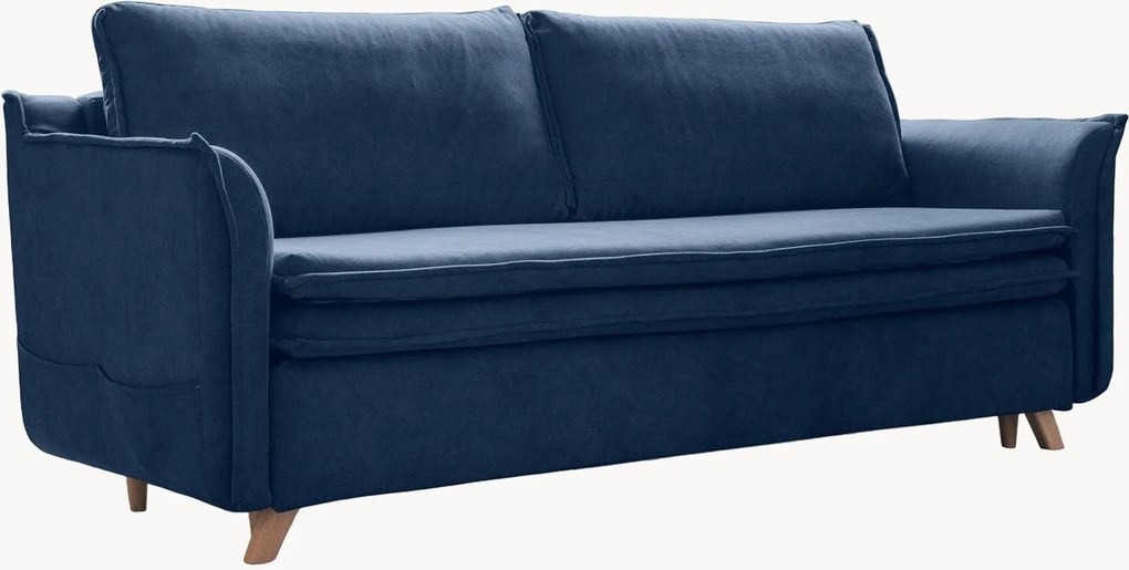 Divano letto 3 posti in velluto con contenitore Charming Charlie