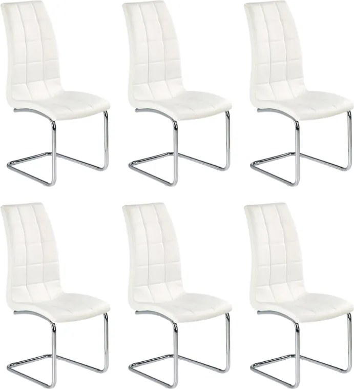 Set di 6 sedie K147 in ecopelle bianco