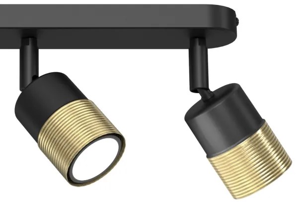 Luce Spot MIZU 3xGU10/8W/230V nero/ottone