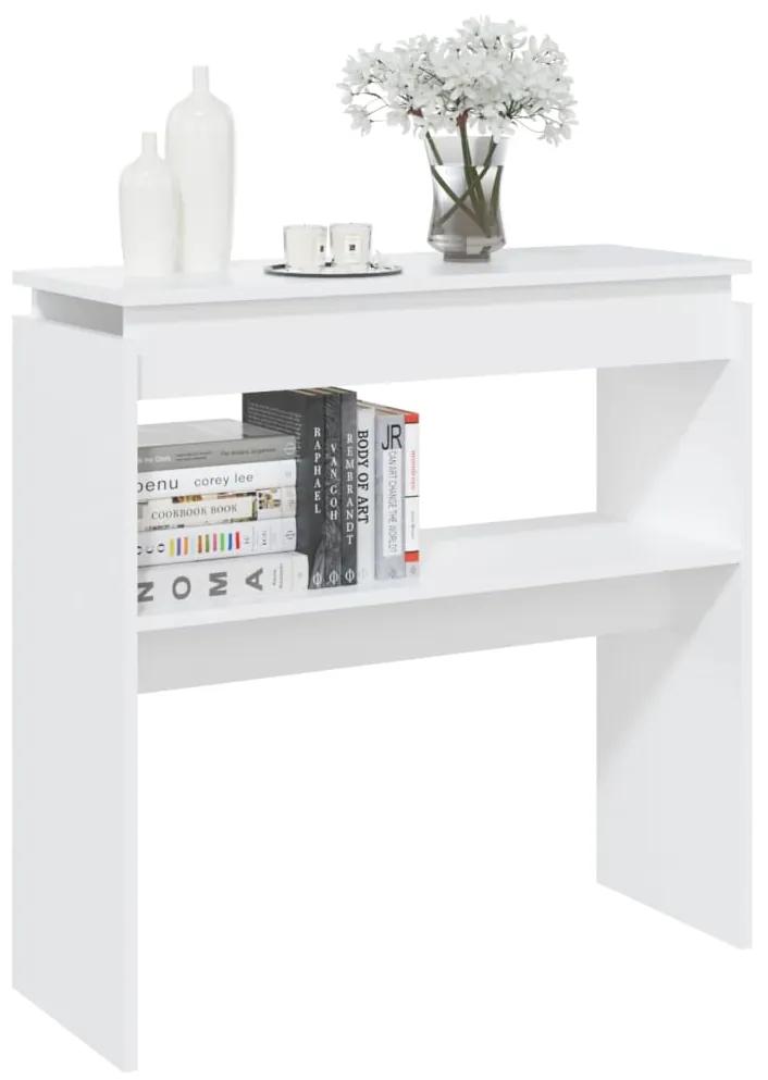 Tavolino Consolle Bianco 80x30x80 cm in Legno Multistrato