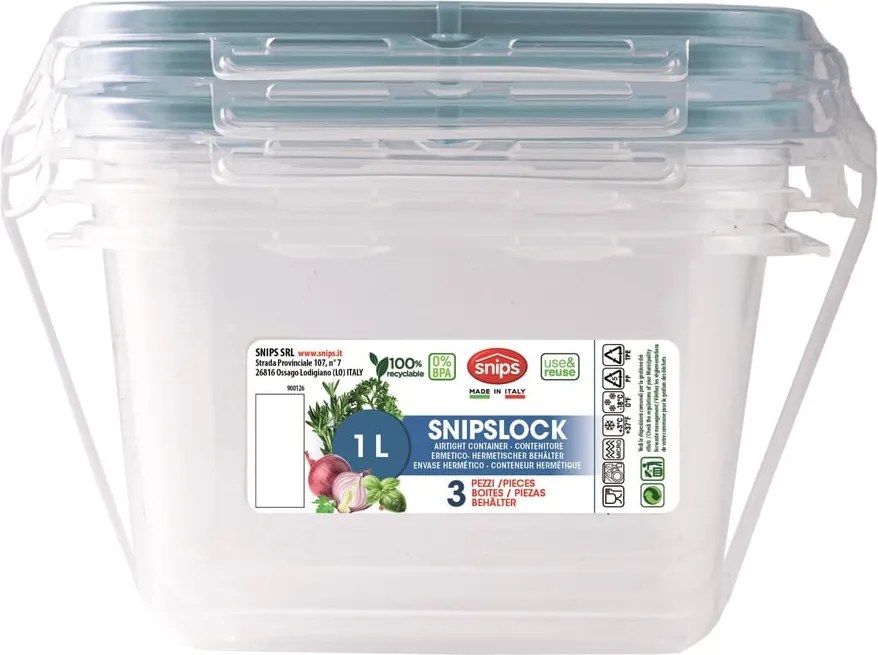Scatole per alimenti in set 3 pz Snipslock – Snips