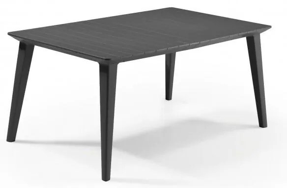 Tavolo da pranzo per giardino Lima KETER struttura e superficie in resina antracite per 6 persone 157x98cm