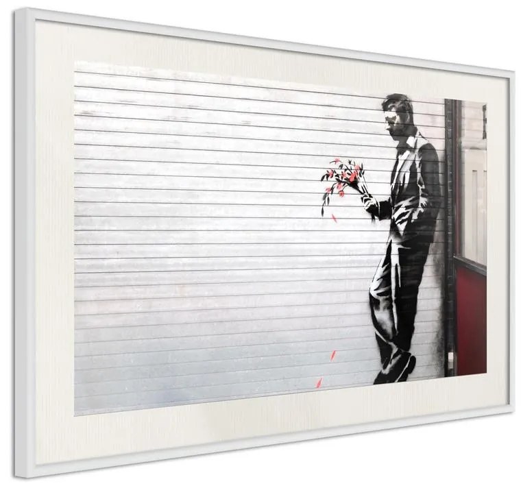 Poster  Banksy: Waiting in Vain  Cornice Quadri Cornice nera con pass-partout, Larghezza x Altezza Home decor 45x30