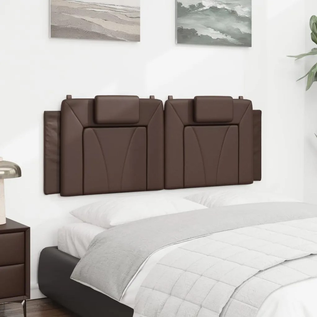 Cuscino testiera marrone 120 cm in similpelle