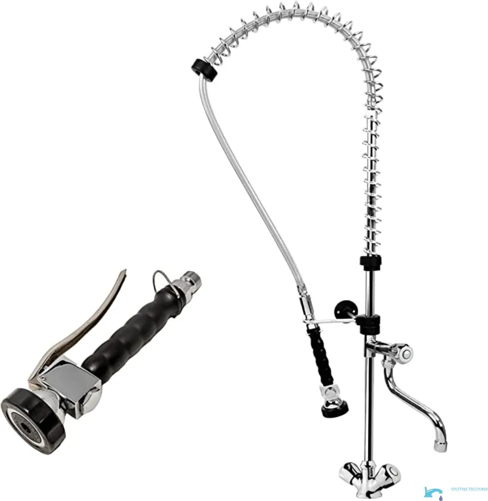 Rubinetto professionale da cucina EYN PRO1337 da piano con doccetta estraibile, in più finiture tra cui cromo e nero