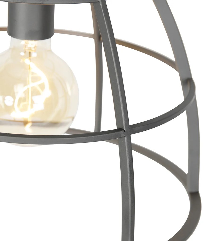 Lampada a sospensione intelligente grigio scuro con legno 34 cm incl. Wi-Fi G95 - Arthur