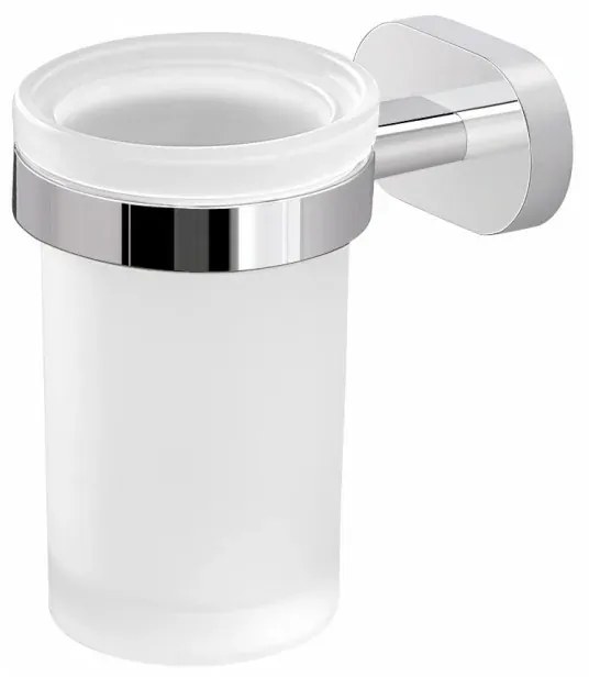 Portaspazzolini bagno a muro in acciaio inox e vetro Gedy serie Bernina