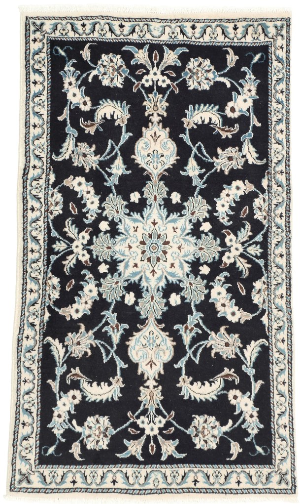Nain Tappeto 150x90 Blu (Iran) Annodato A Mano