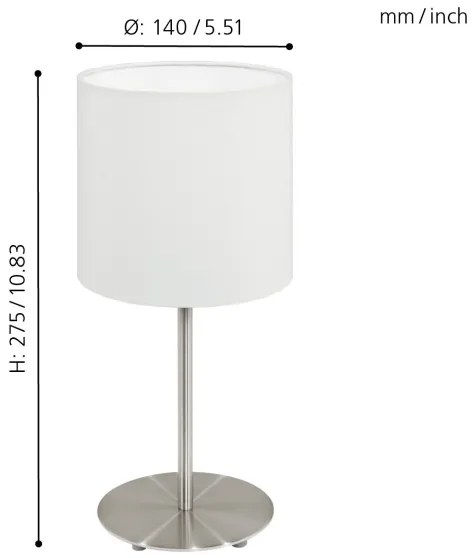 Eglo 95725- Lampada da tavolo PASTERI 1xE14/40W/230V