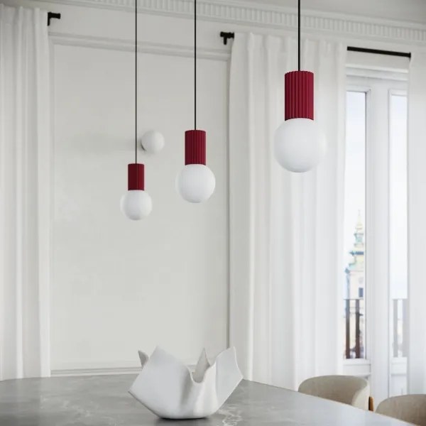 Sollux SL.1749 - Lampadario a sospensione con filo HALO 1xG9/8W/230V diametro 12 cm rosso