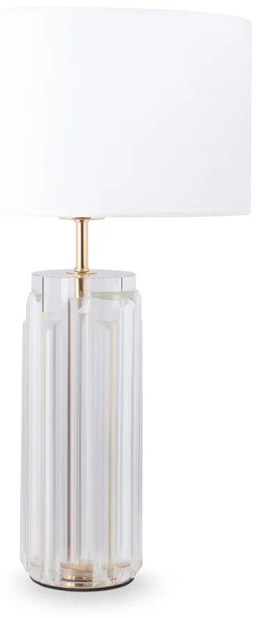 Lampada Da Tavolo Moderno Muse Metallo Oro Paralume Tessuto 1 Luce E27 60W