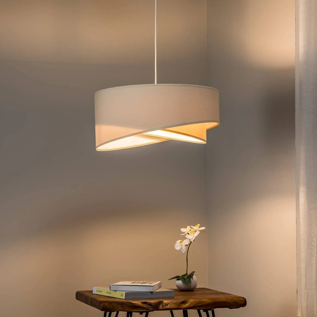 Lampada a sospensione Vivien Maco Design, dimmerabile, Crema / Ambra, Soggiorno / Sala da pranzo, Tessuto / Stoffa / Seta, Moderno, Lampada a sospensione