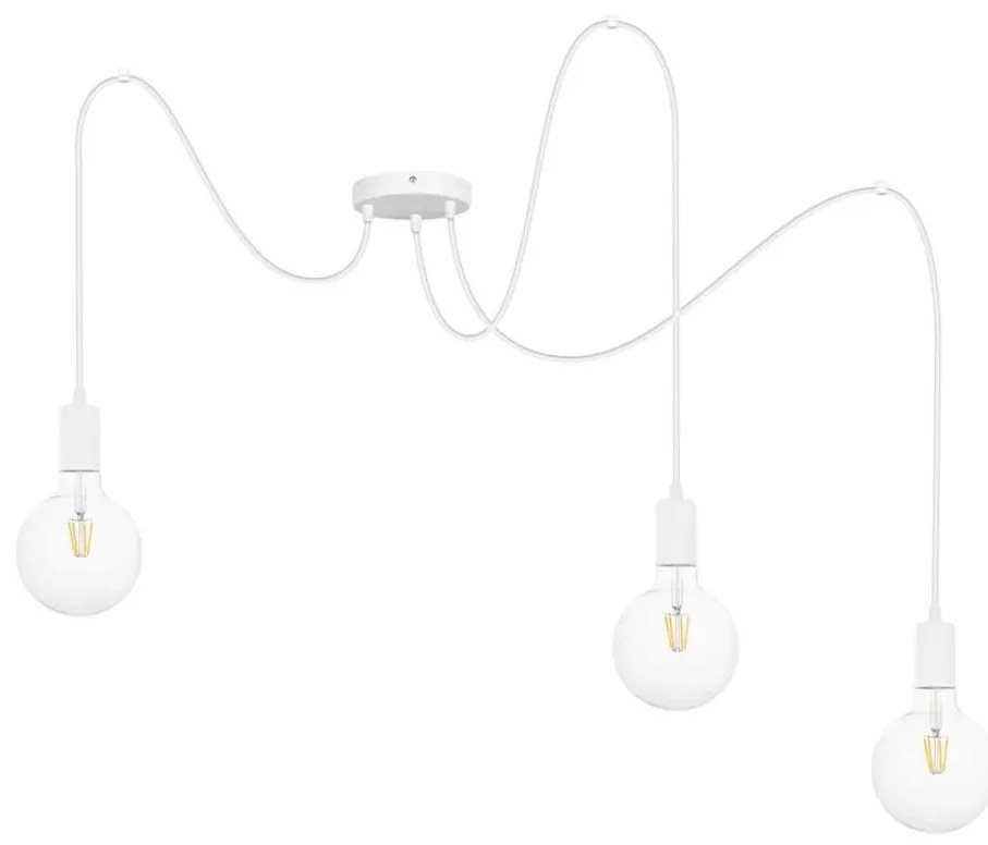 Lampadario a sospensione con filo MIROS 3xE27/60W/230V ragno bianco