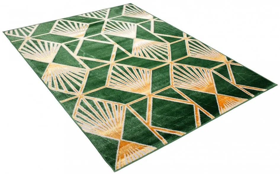 Tappeto verde di tendenza con motivi geometrici dorati Larghezza: 120 cm | Lunghezza: 170 cm