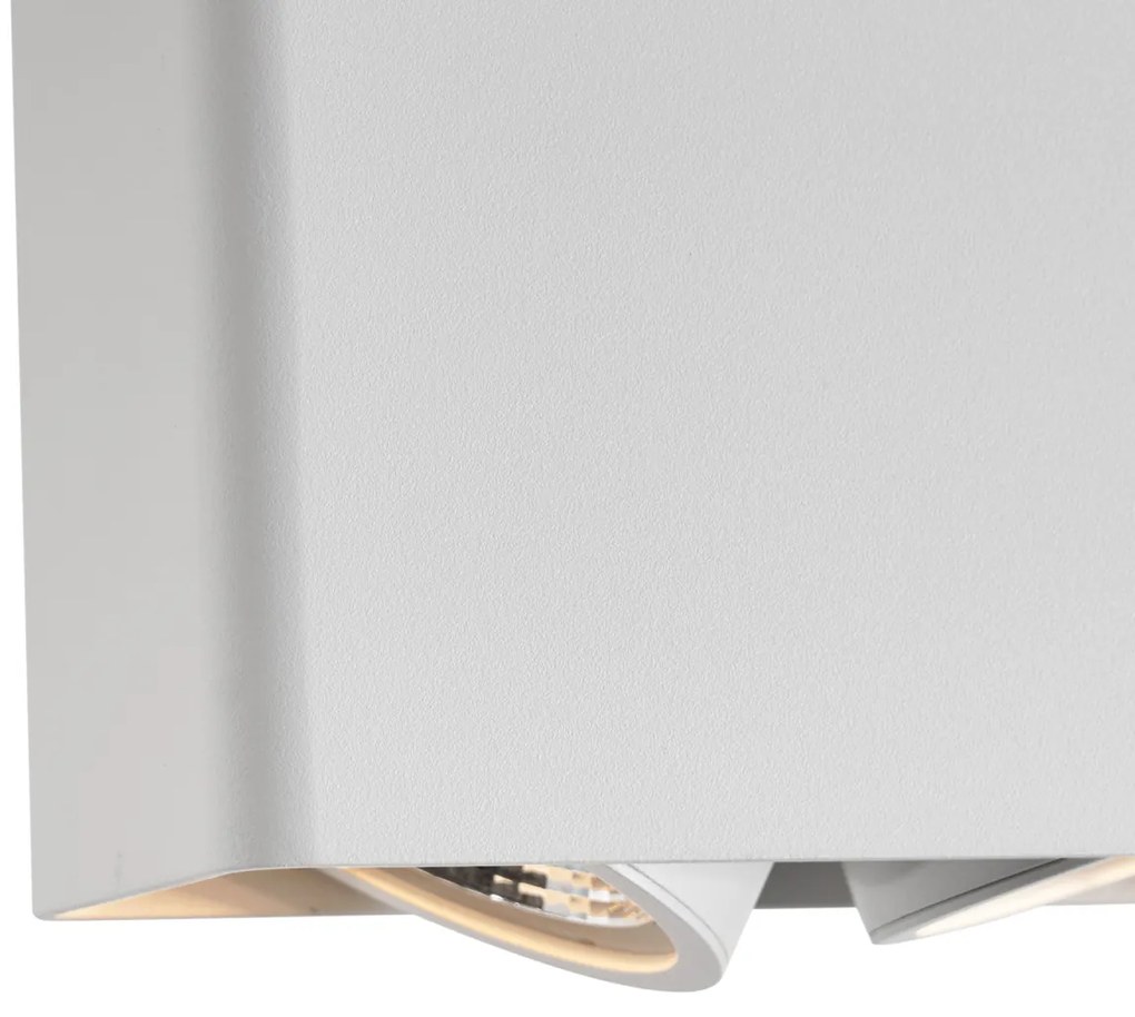 Faretto da superficie di design bianco GU10 70mm 2-luci ruotabile e inclinabile - Vox