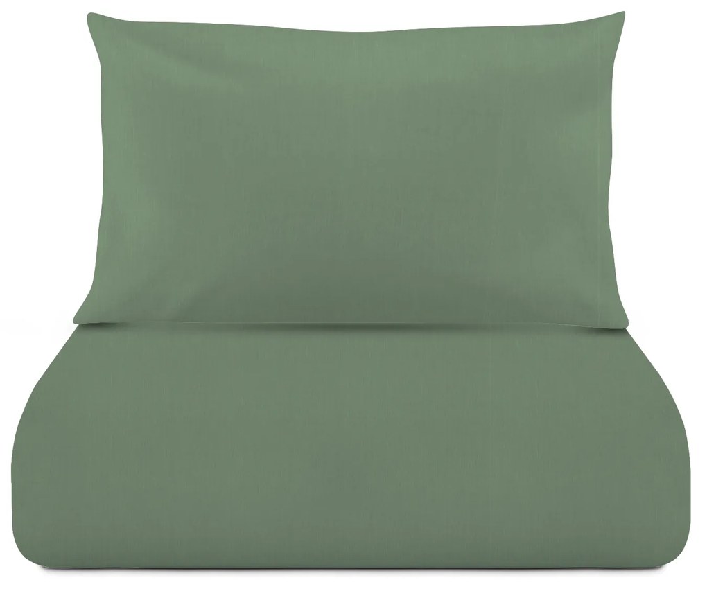 Parure copripiumino singolo verde Jersey melange