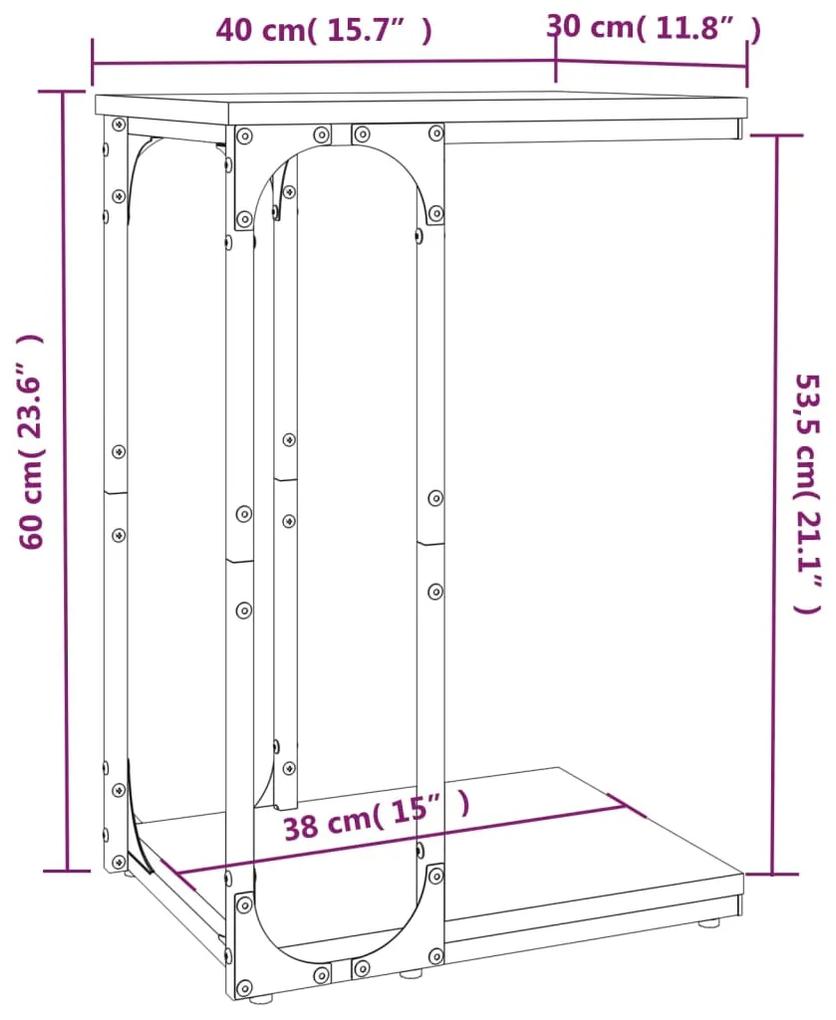 Tavolino Nero 40x30x60 cm in Legno Multistrato