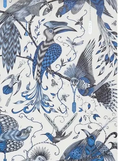 Clarke & Clarke Carta da parati Audubon - Blue