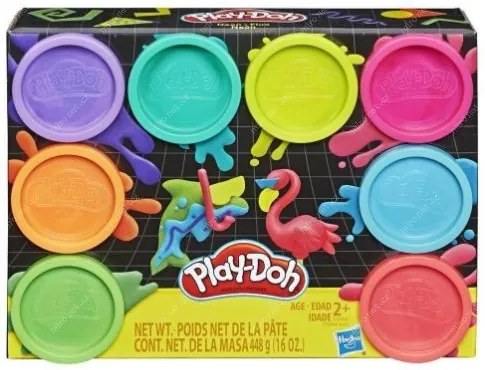 Play-Doh Plastilina Set 8 Vasetti - Neon