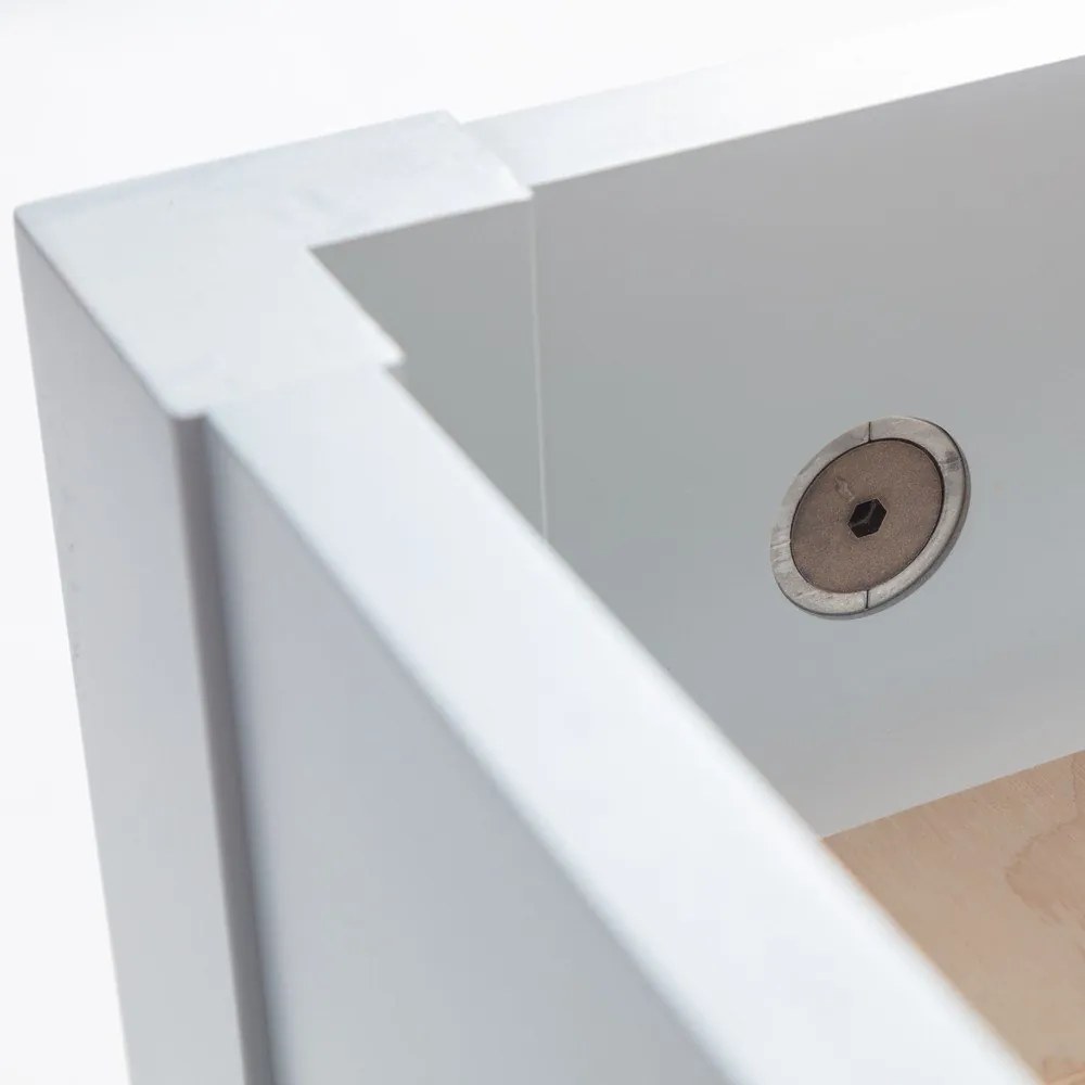 Letto matrimoniale bianco in legno di faggio con griglia 160x200 cm Dabi - Ragaba