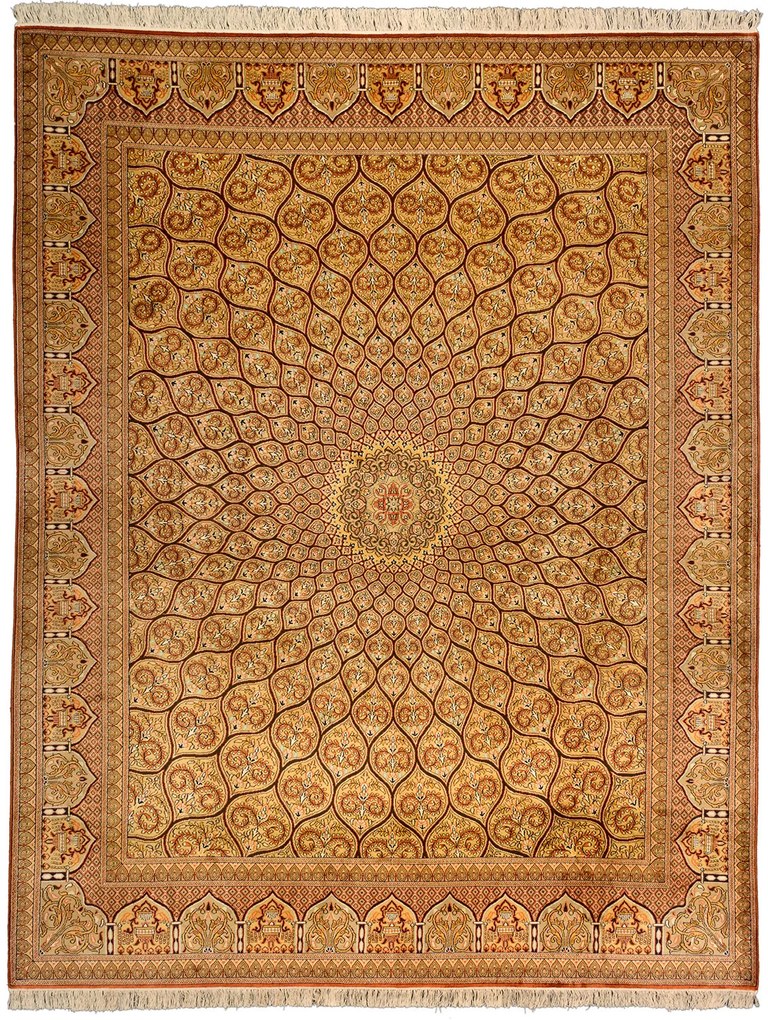 Cashmere Silk Tappeto 200 x 260 Beige (Indian) Annodato A Mano