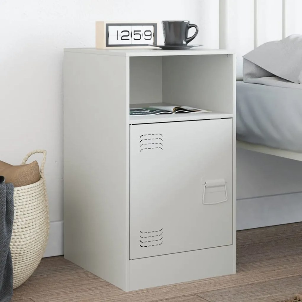 Comodino Bianco 34,5x39x62 Cm İn Acciaio /