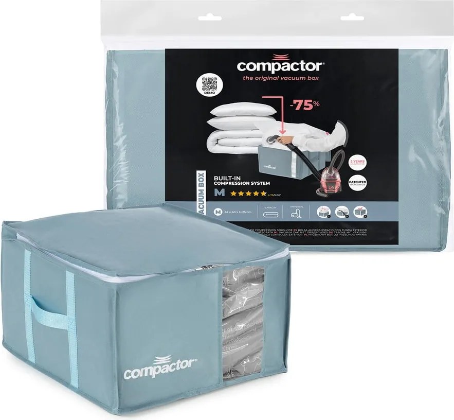 Organizer per vestiti sottovuoto in plastica 42x40x25 cm Blue Edition – Compactor