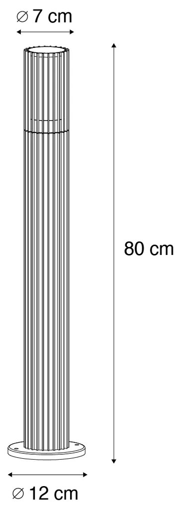 Dissuasore da esterno di design nero 80 cm IP44 - Boris