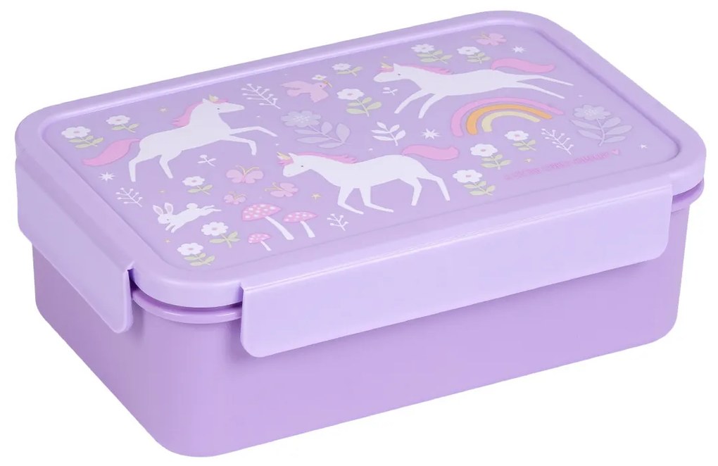 A Little Lovely Company - scatola merenda - unicorni e arcobaleno