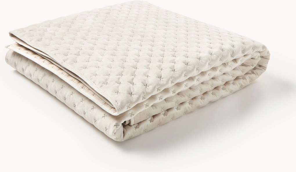 Copriletto trapuntato in velluto Riko