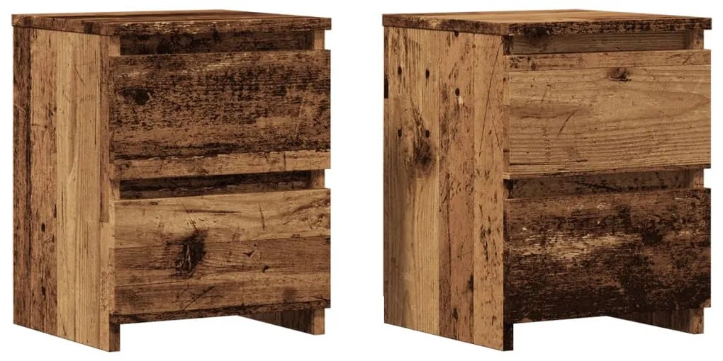 Comodini 2 Pz Legno Antico 30x30x40 Cm İn Legno Multistrato /