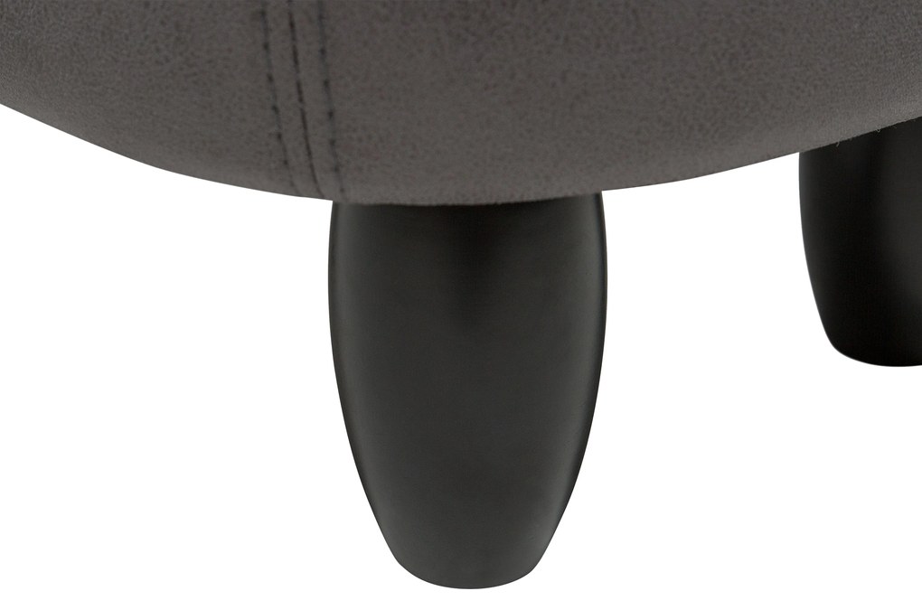 Pouf in tessuto similpelle grigio scuro RHINO Beliani