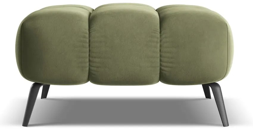 Poggiapiedi verde con rivestimento in velluto Nalu – Makamii