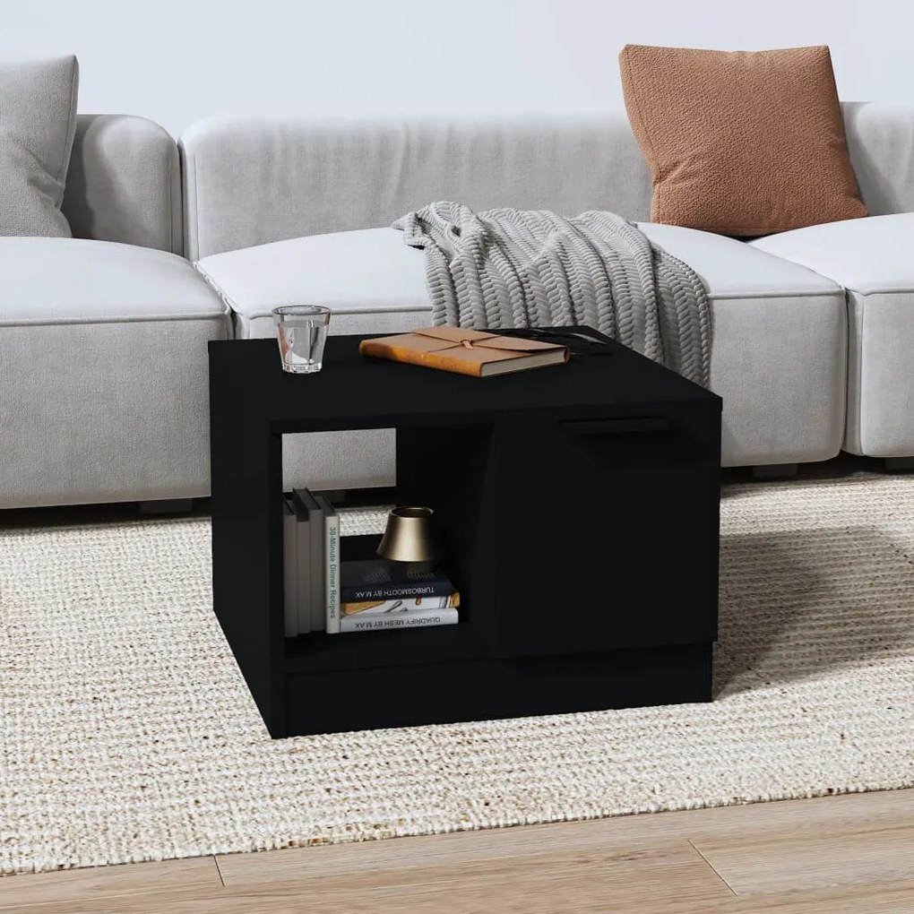Tavolino Da Salotto Nero 50x50x36 Cm İn Legno Multistrato /