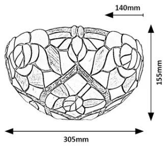 Brilagi - Applique da parete in vetro Tiffany GARLAN 1xE14/40W/230V